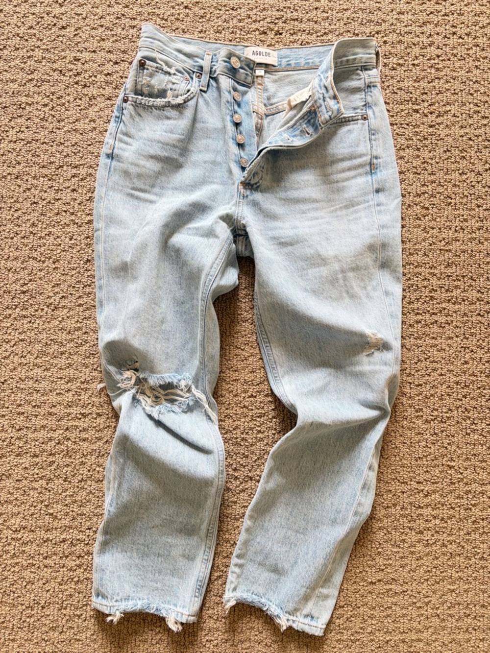AGOLDE Riley high rise straight crop jeans